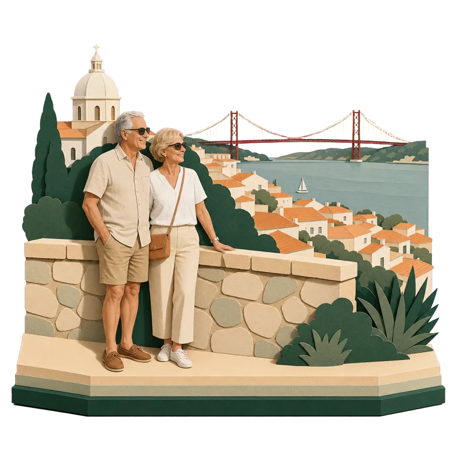 A paper craft scene from Lisbon, Portugal