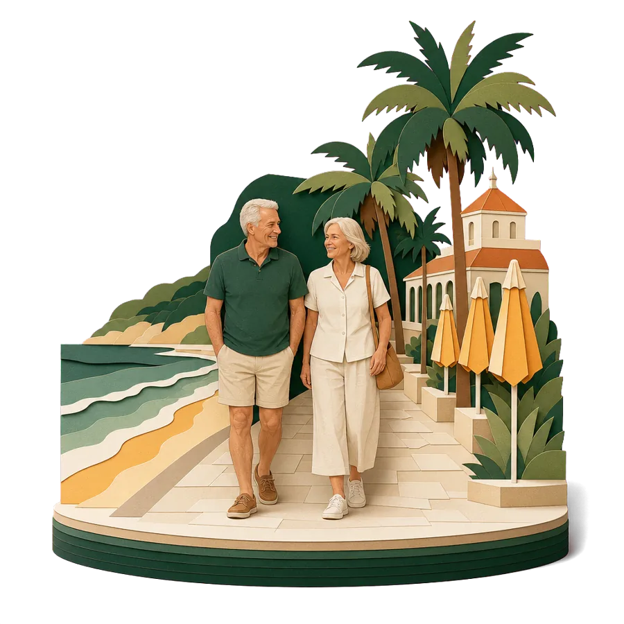 A paper craft scene from Pattaya and Jomtien, Thailand