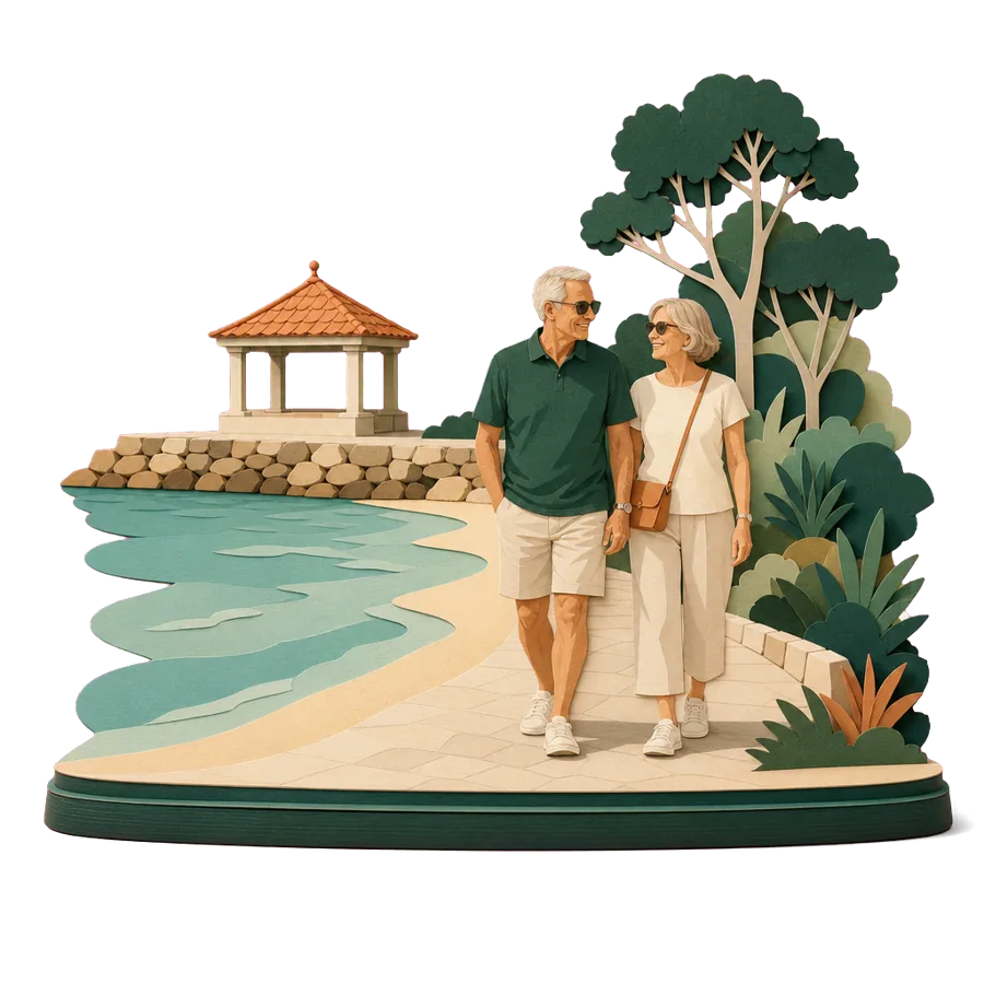 A paper craft scene from Sanur, Indonesia