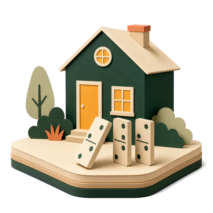 Three dominoes lined up before a house, why the order of steps matters when you keep, rent or sell your home