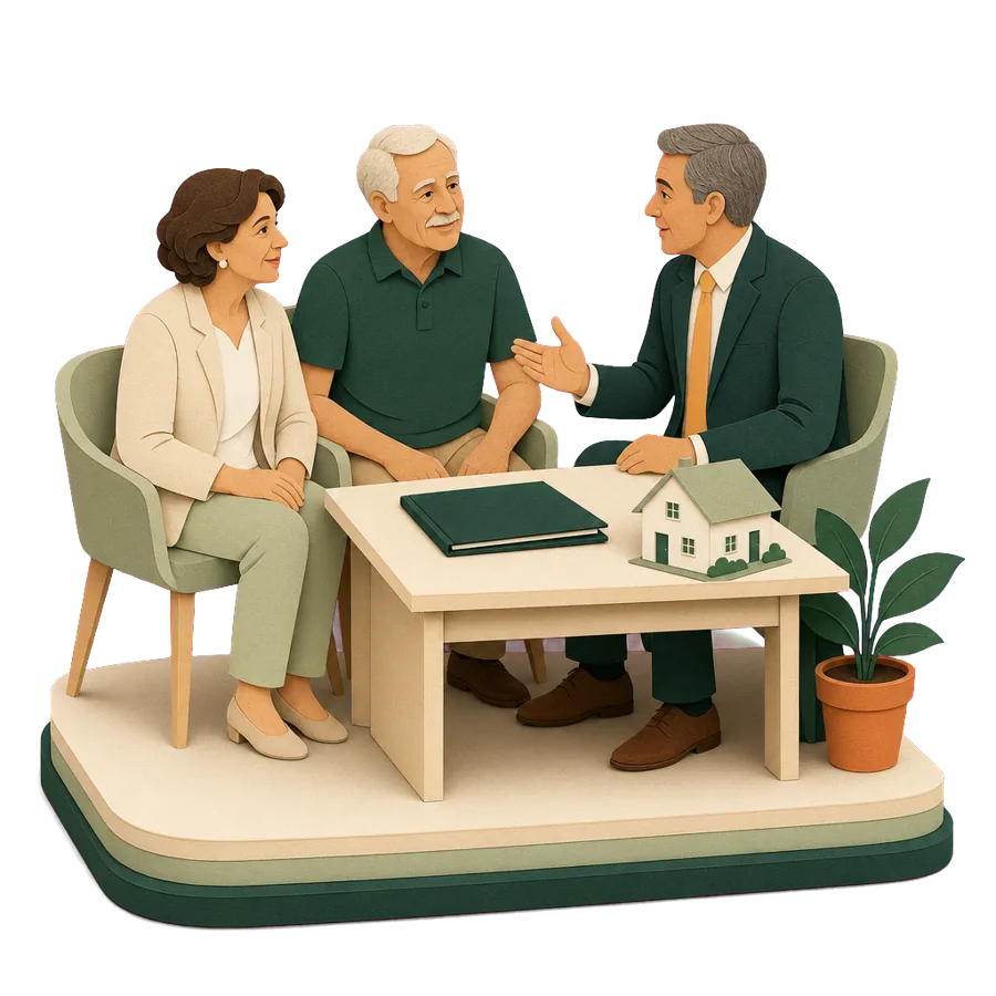 A couple in their late 60s asking a registered tax agent about keeping, renting or selling their home before moving