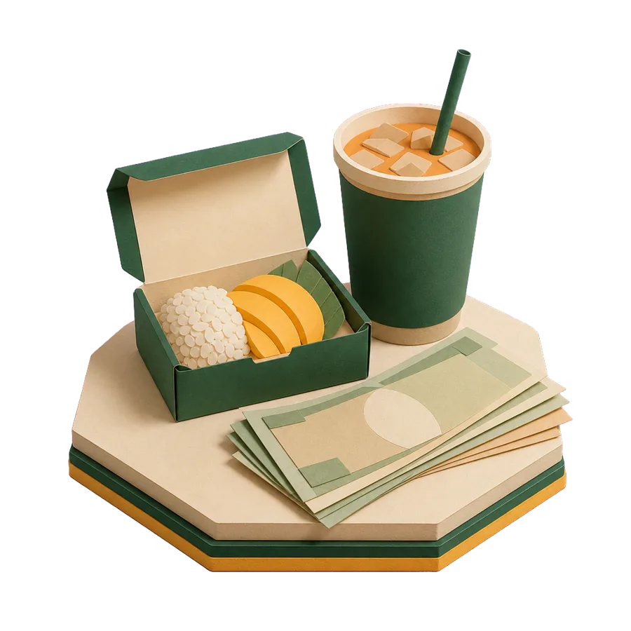 Plain paper banknotes beside mango sticky rice and an iced tea, for the monthly cost of living in Thailand